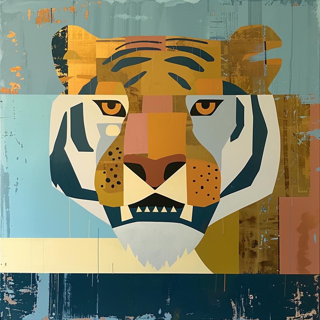 tiger  snarling  yellow  painting  wildlife  artwork  vibrant  background  fierce  dynamic 938478