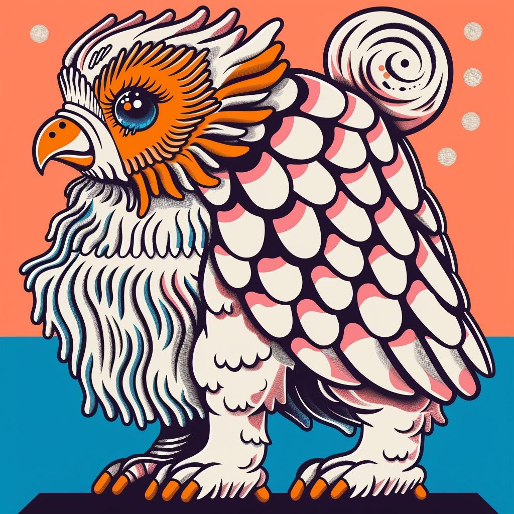 mythical  creature  hybrid  fantastical  unique  cartoon  owl  colorful  feathers  imaginative 941137