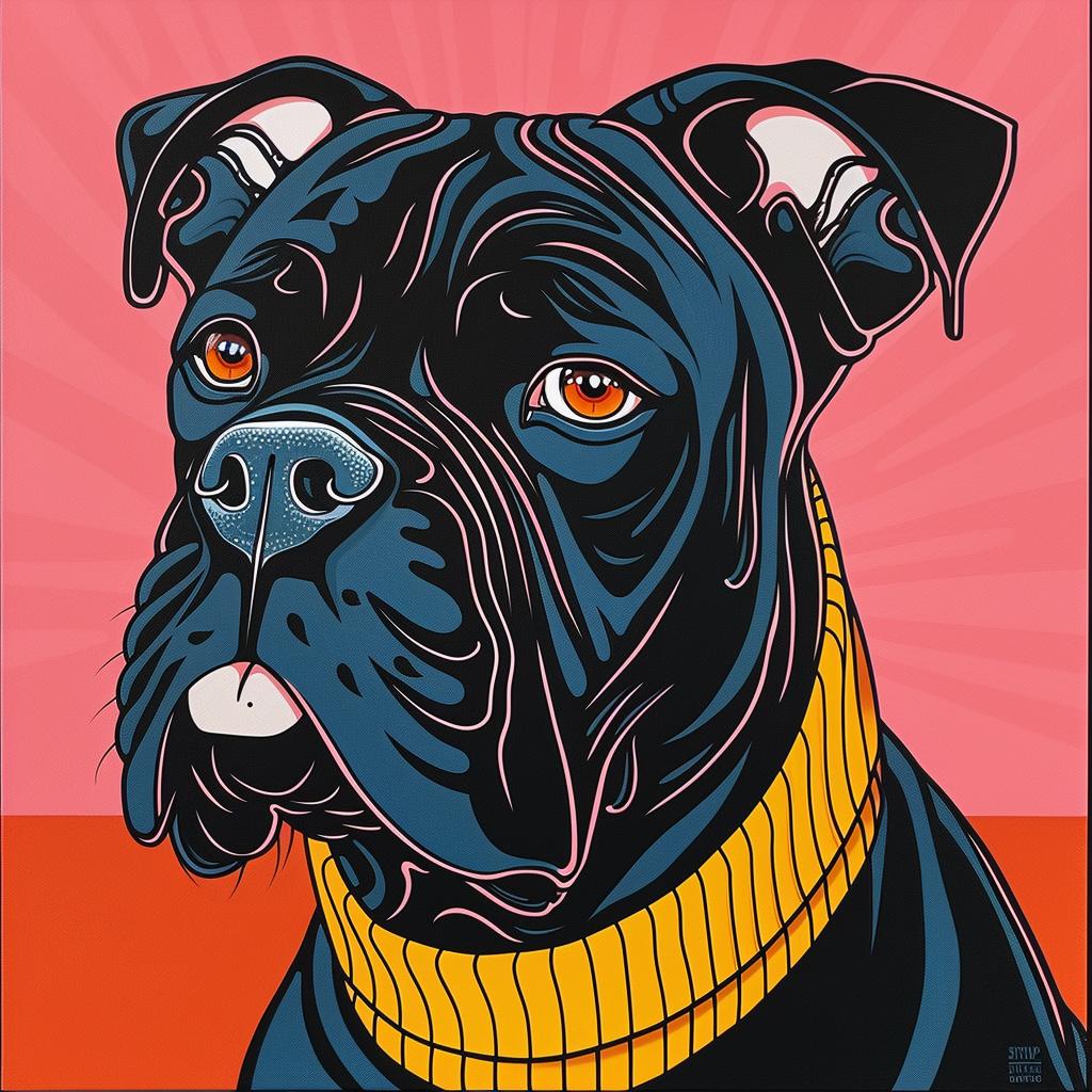 cane  corso  dog  orange  yellow  collar  stylized  portrait  animal  pet 973715