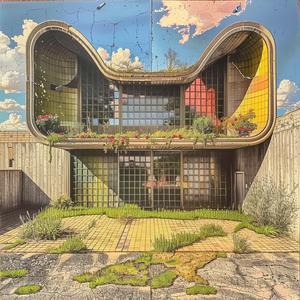 abandoned  decrepit  blackwhite  technicolor  flowers  architecture  FrankLloydWright  nature  contrast  decay 1036557