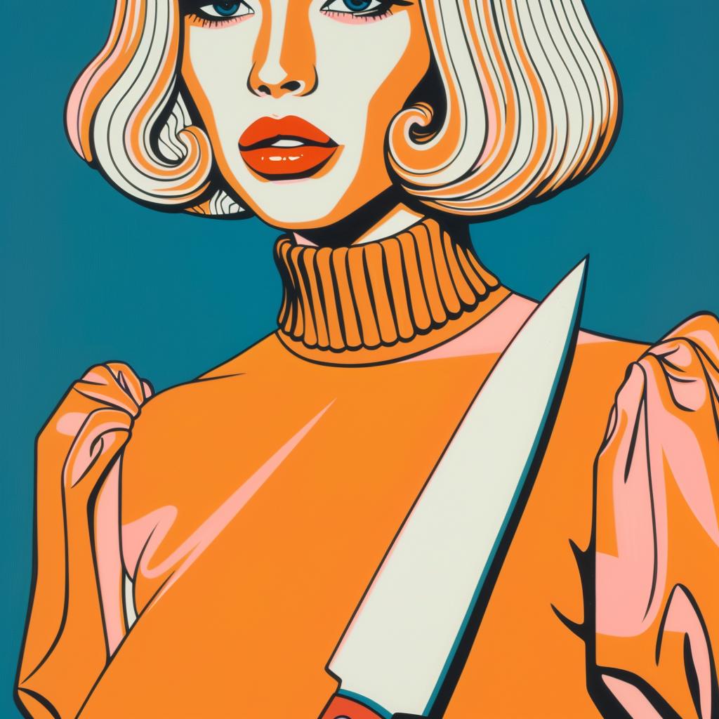 woman  knife  popart  colorful  illustration  bold  graphic  portrait  expression  vibrant 943740