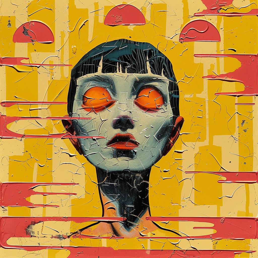 encaustic  paint  impasto  woman  orange  eyes  Joan  Cornella  art  style 950167