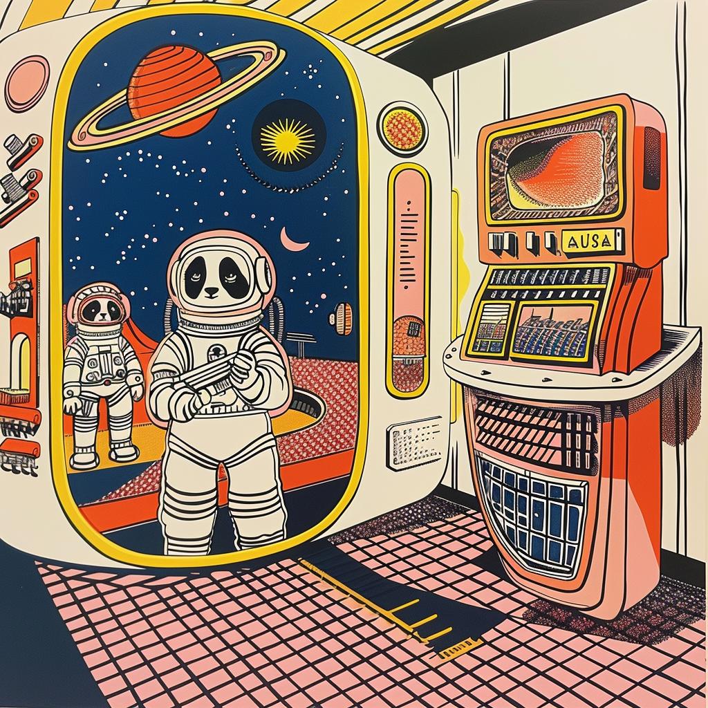 Mars  astronaut  panda  room  painting  cute  whimsical  imagination  space  fantasy 959687