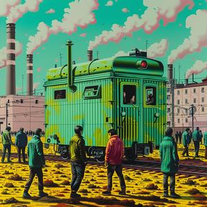 people  train  minimal  chromolithography  surreal  urban  everyday  interaction  art  design 1037665