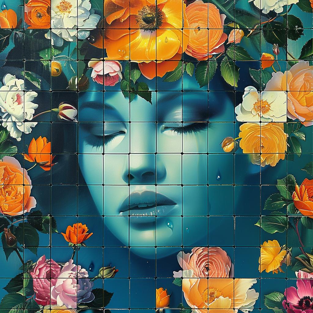 woman  flowers  face  teal  orange  painting  flowerpunk  imaginative  nature  beauty 963623