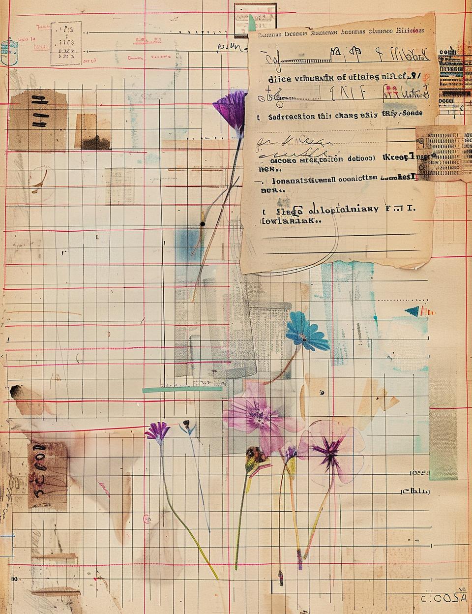 collage  flowers  notes  paper  vintage  art  homemade  patterned  textured  artistic 929002