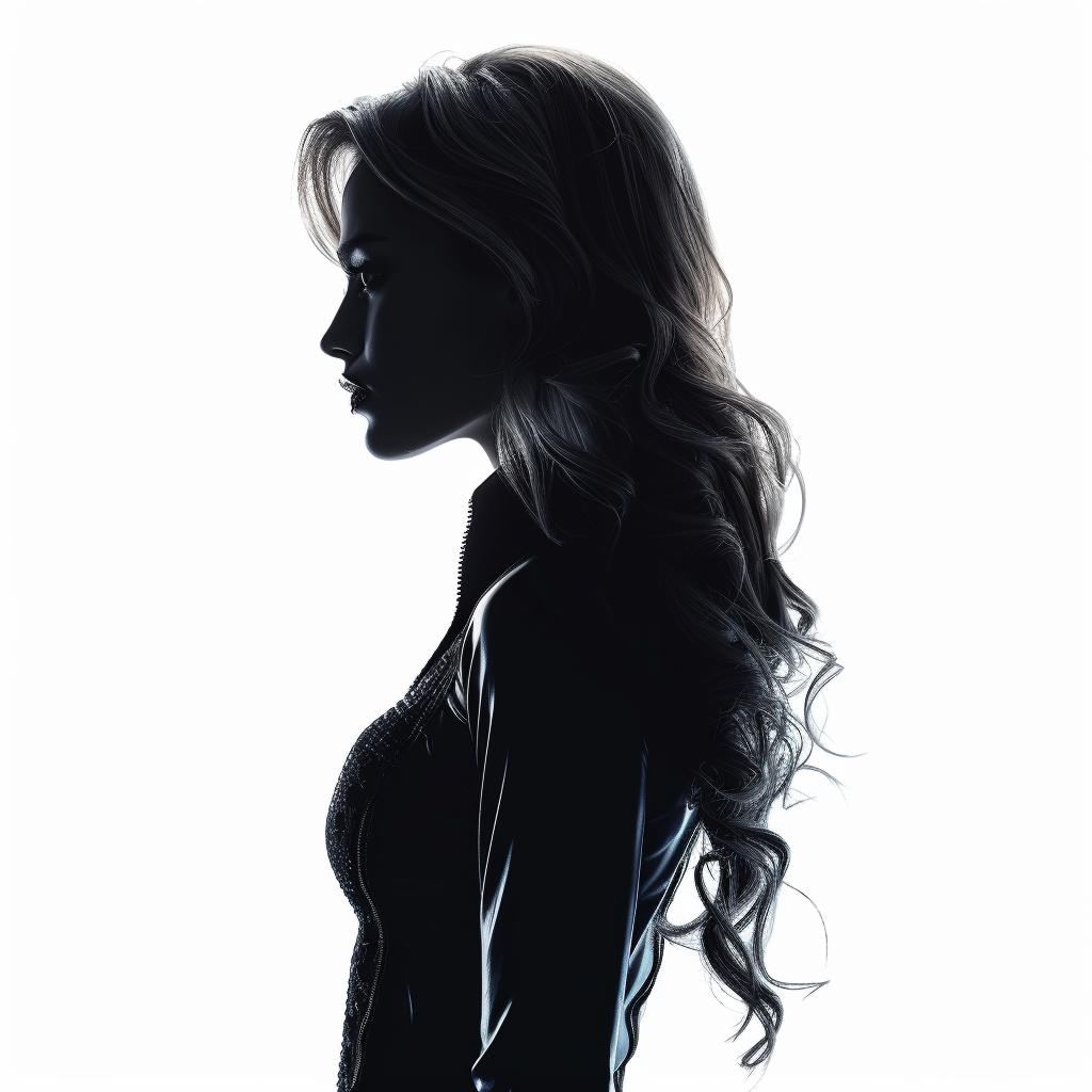 profile  silhouette  BlackCanary  photorealistic  woman  black  dress  white  background  DC 953890