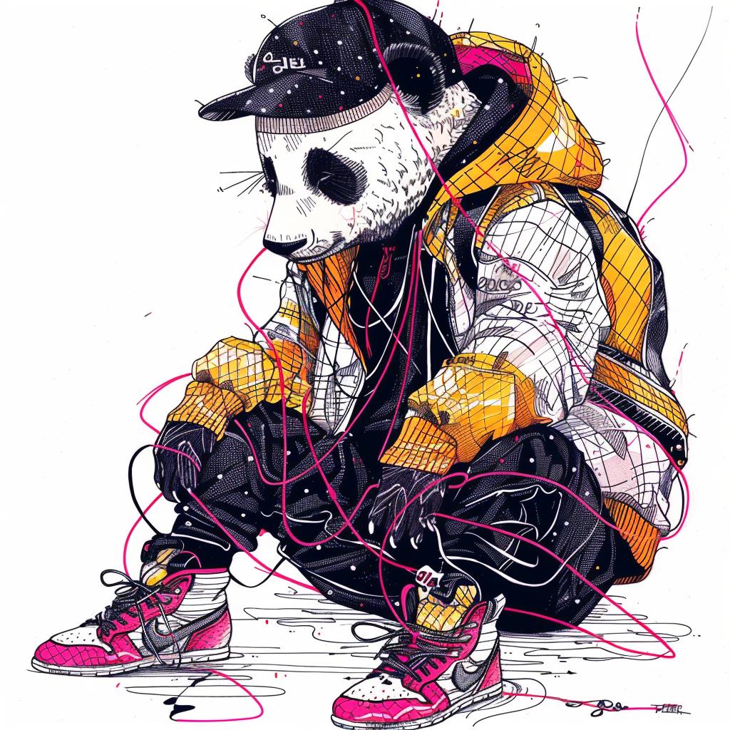 panda  streetwear  sneakers  jacket  cool  urban  fashion  playful  illustration  animal 953505