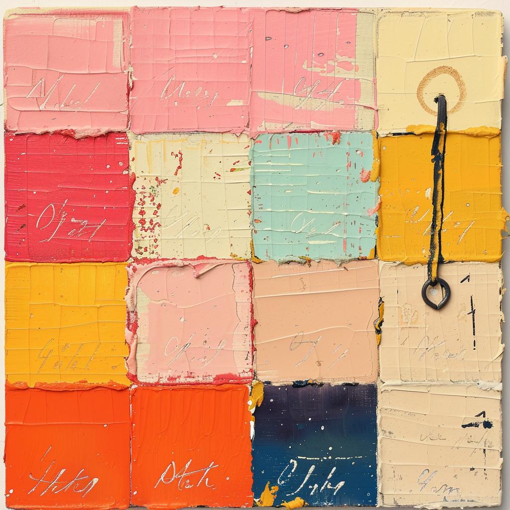 encaustic  painting  color  key  abstract  vibrant  impasto  composition  mixedmedia  contemporary 1016239
