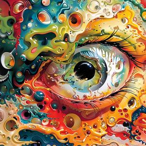 hypnotic  surreal  alluring  monster  Dali  James  Jean  colorful  eye  bubbles 1073204