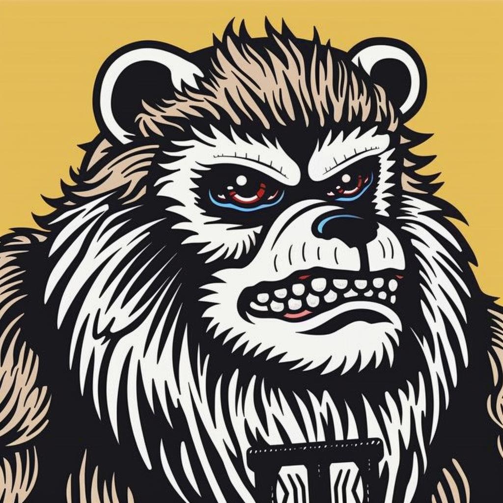 poster  bear  bighead  bigfoot  wolf  creature  stylized  artwork  design  colorful 1024788