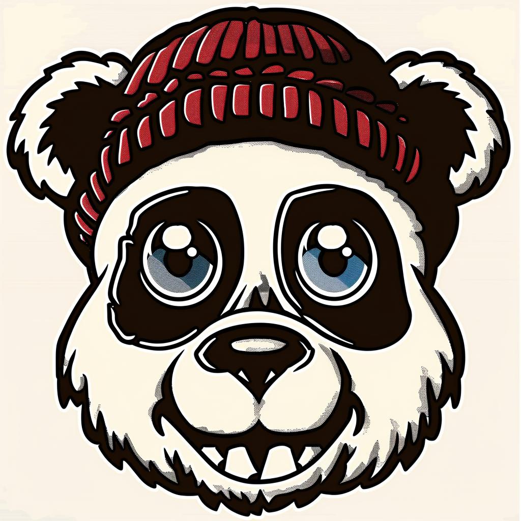 panda  bear  red  hat  cute  animal  illustration  character  happy  whimsical 962340