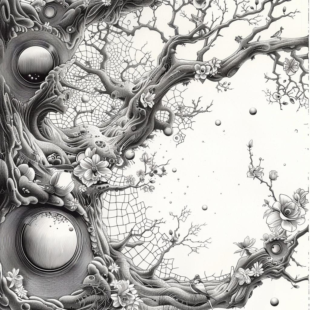 minimal  synthwave  album  cover  Ukiyo-e  tree  bird  nature  surreal  art 916298