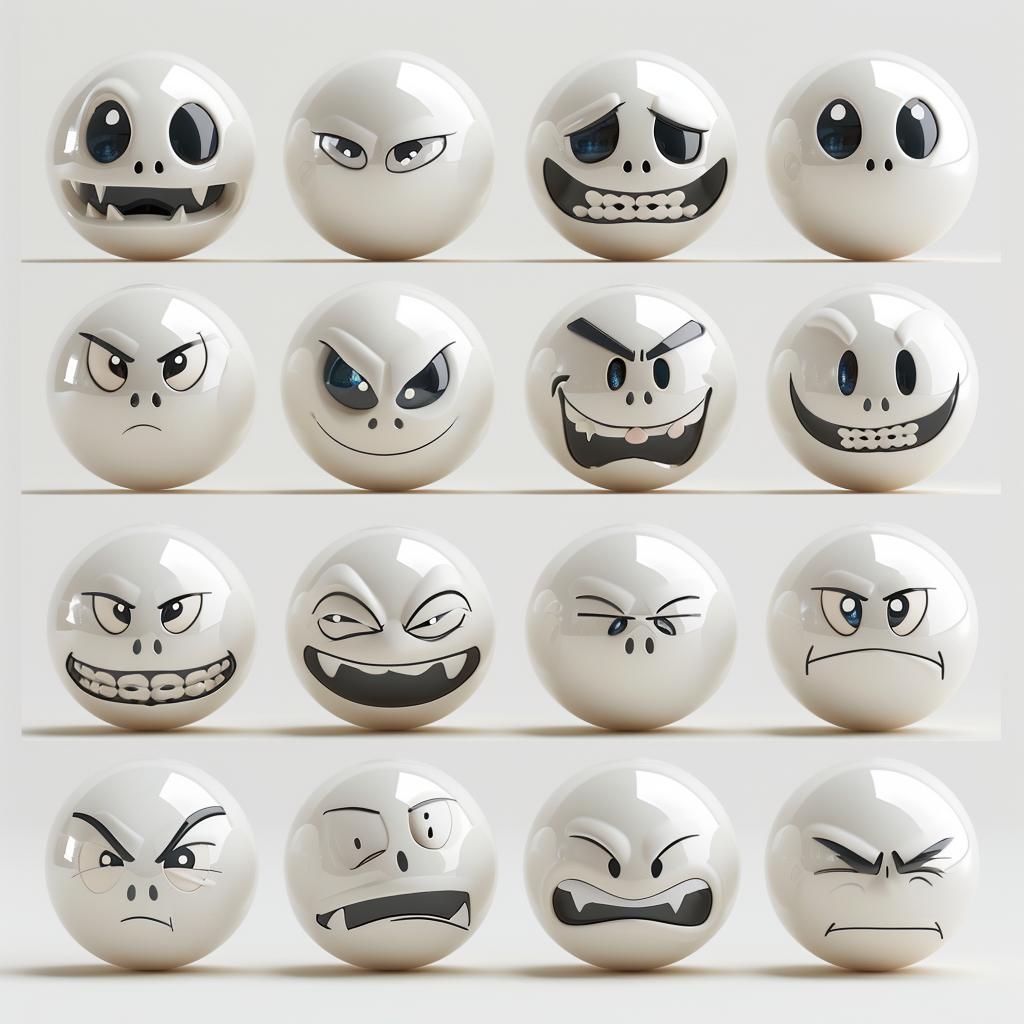 skullface  emoji  pack  3D  high  detail  expressions  cute  studio  background 1025348
