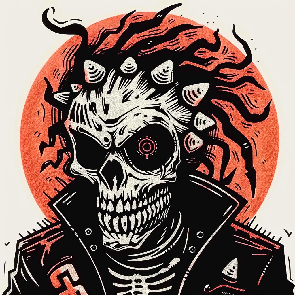 skull  spikes  graphic  illustration  dark  surreal  conceptual  edgy  artwork  detailed 947932