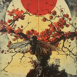 painting  red  sun  bird  nature  artwork  colorful  scenery  vibrant  sky 1052406