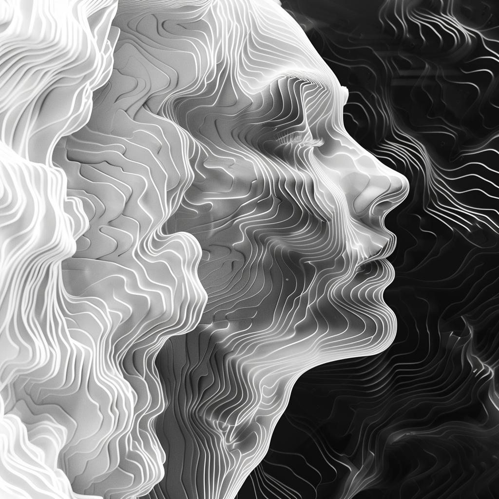 وجه امرأة، أسود وأبيض، تجريدي، صورة رقمية، تباين بسيط، 967477