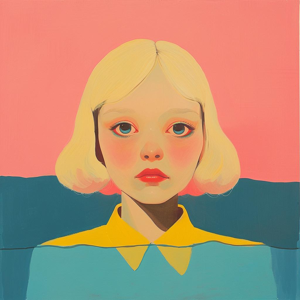 girl  blonde  blue  eyes  painting  surreal  vibrant  underwater  Cornella  creative 1017186