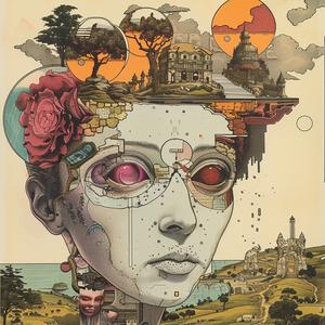 surreal  album  cover  Todd  White  Risograph  symbolism  hyper-realistic  screenprinting  objects 1079231