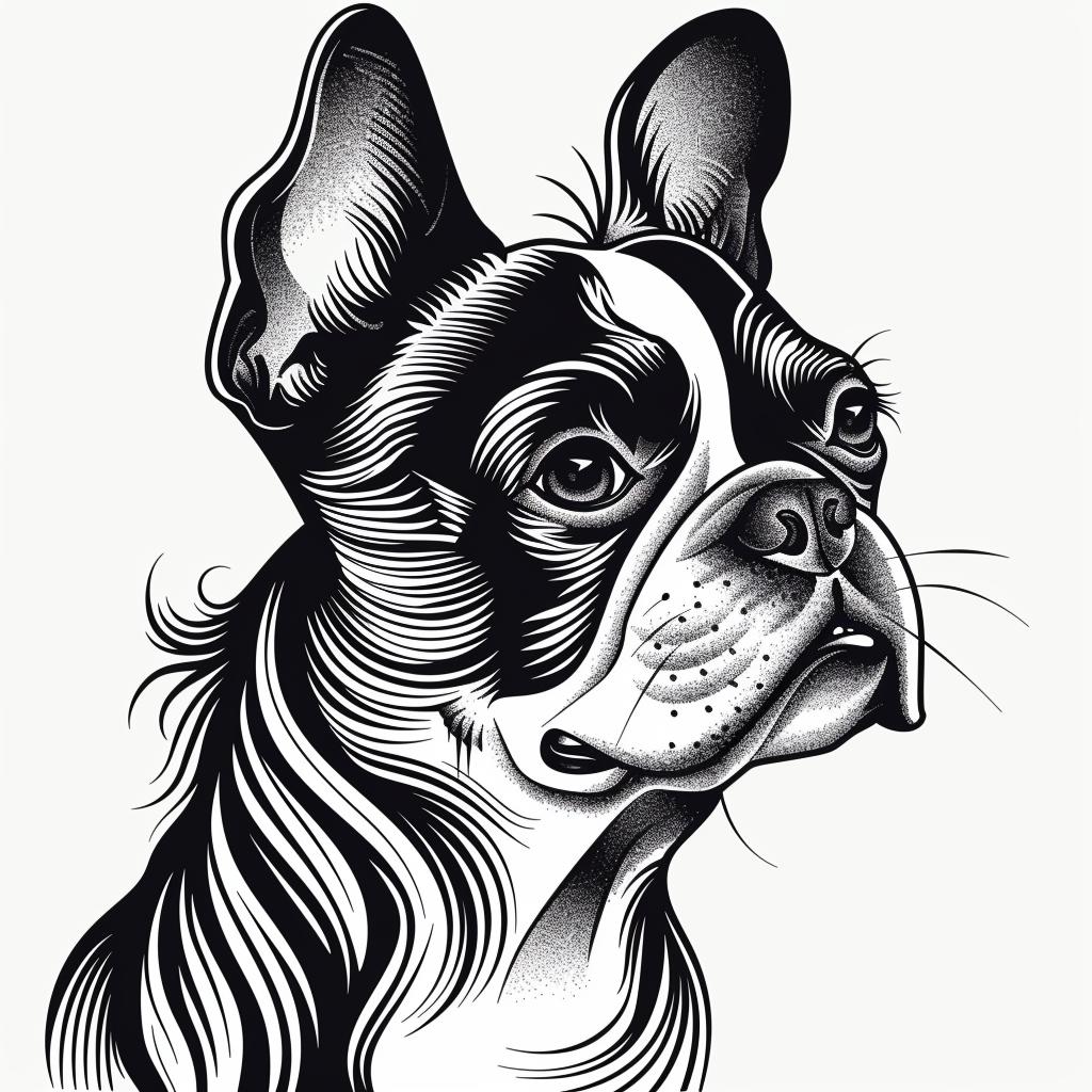 dog  drawing  bulldog  black  white  portrait  artwork  canine  stylized  pet 942719