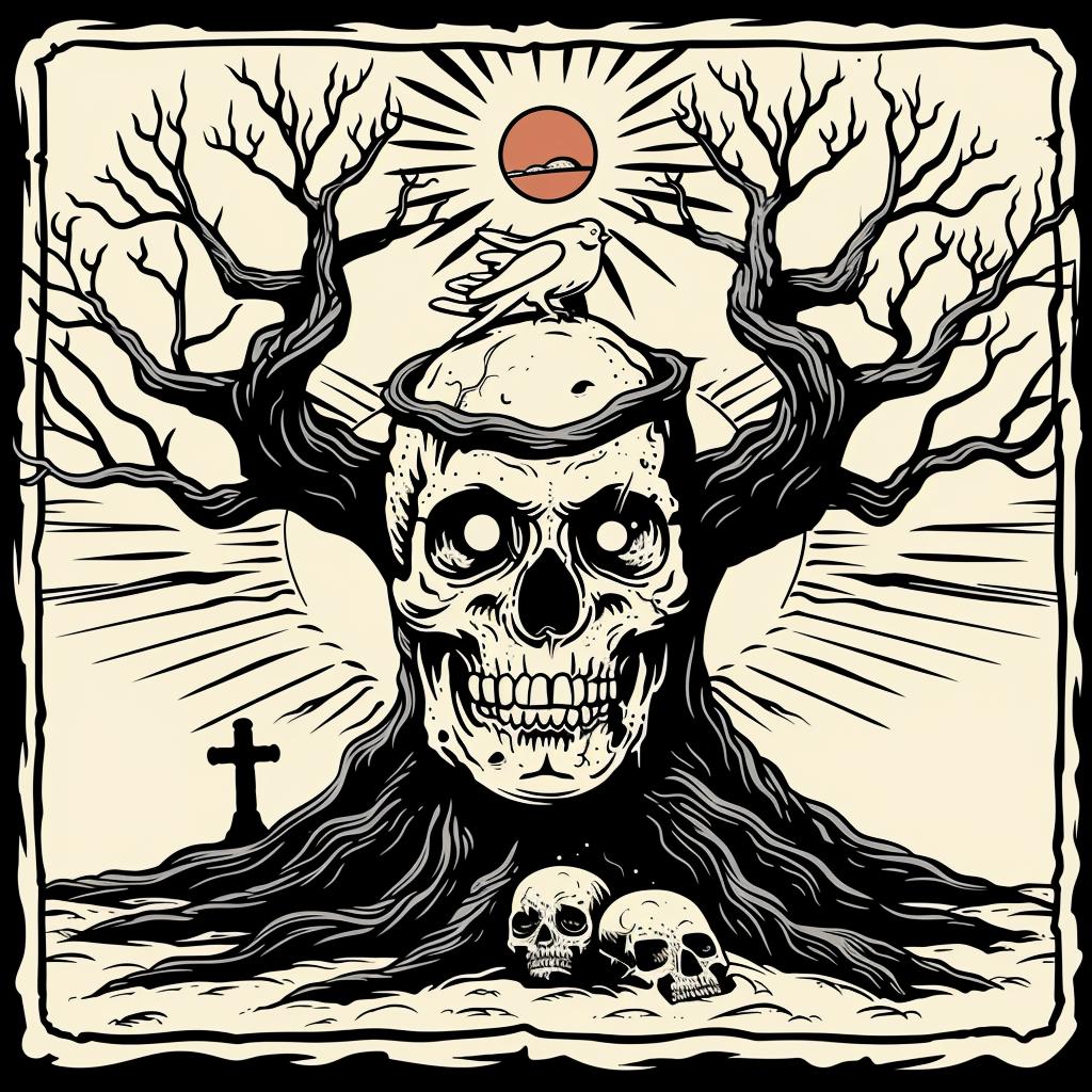 provocative  McFarlane  introspective  naturalistic  spiritual  terror  dark  occult  skull  tree 936136