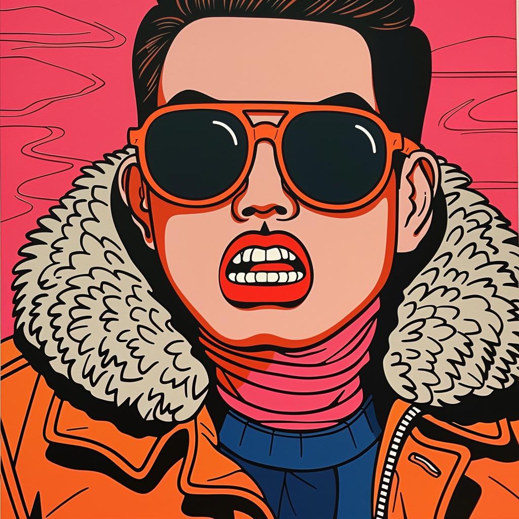 man  sunglasses  fur  coat  painting  stylized  urban  cool  fashion  art 1024092