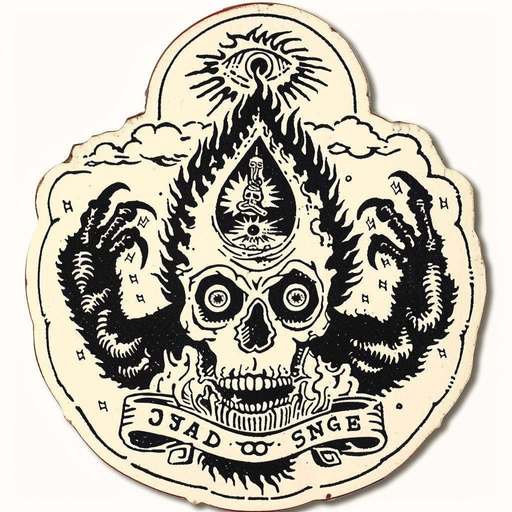 badge  design  occult  black  white  skull  hand  spiritual  terrifying  art 933262