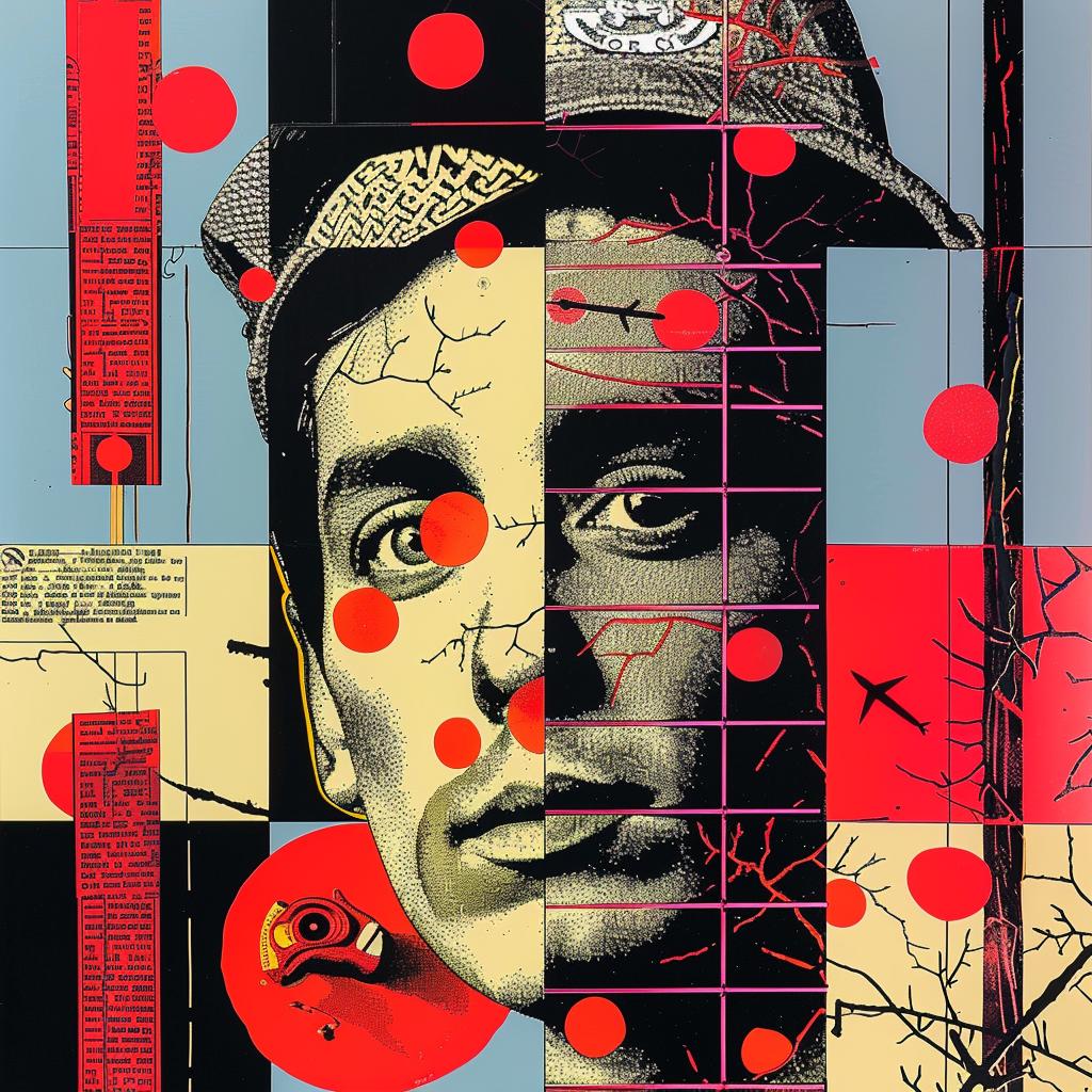 poster  graphic  design  face  industrial  complex  red  dots  style  visual 969071