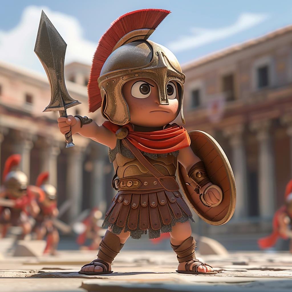 gladiator  spartan  action  sword  Roman  city  art  digital  modern  illustration 1020080