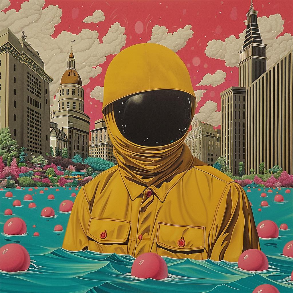 surreal  river  yellow  suit  man  painting  album  cover  creative  artwork 1018247