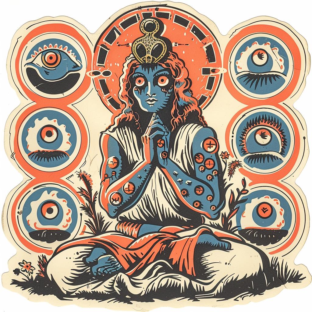 provocative  man  lotus  position  art  dark  occult  introspective  spiritual  sticker 935557