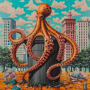 octopus  trash  NYC  chromolithography  Andreas  Levers  Quint  Buchholz  Bernie  Wrightson 1039738