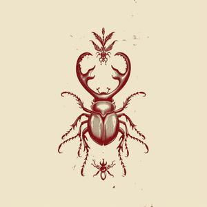 beetle  logo  design  beige  crimson  illustration  organic  flowers  totem  art 1069746