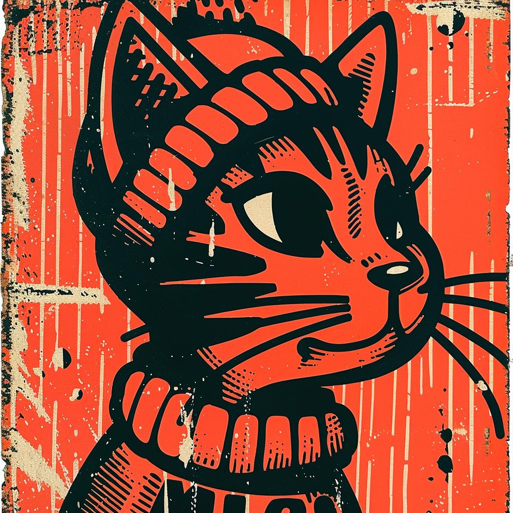 cat  poster  aggressive  streetwise  hat  minimal  urban  culture  illustration  style 957692