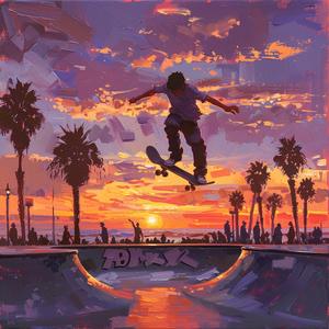 skateboarder  sunset  airborne  dynamic  urban  sport  vibrant  action  freestyle  skate 1079838