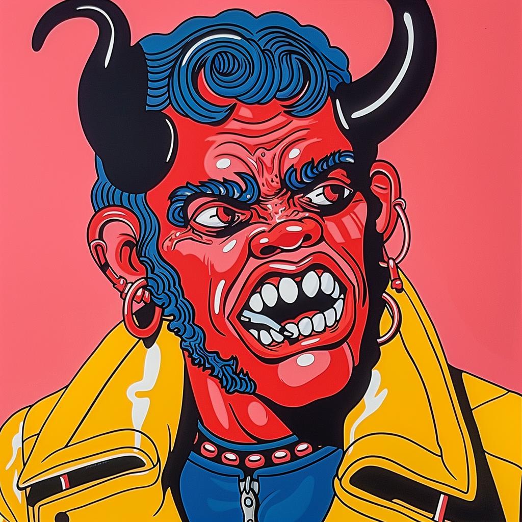devil  painting  horns  character  red  demonic  bold  artistic  stylized  portrait 1024519