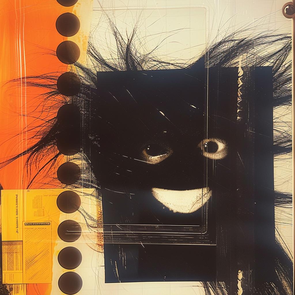 black  orange  framed  picture  face  design  art  unique  illustration  graphic 1020551