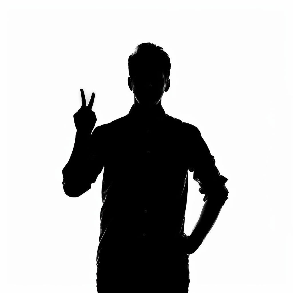 silhouette  man  American  Sign  Language  peace  sign  illustration  black  white 954117
