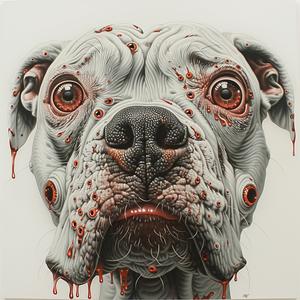 painting  dog  blood  dripping  expressionist  contemporary  surreal  dark  gritty  emotional 1073033
