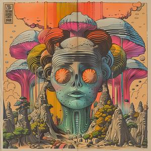 psychedelic  poster  woman  mushrooms  art  illustration  colorful  surreal  design  Risograph 1036986