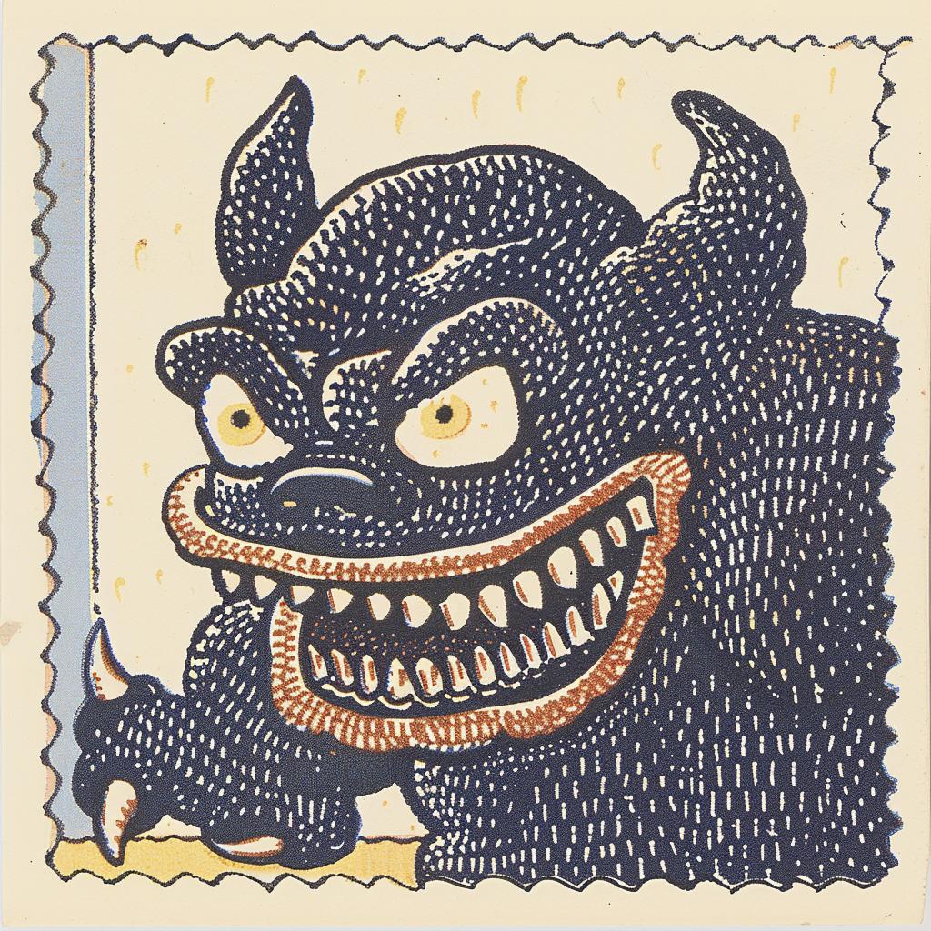 horror  monster  stamp  cartoon  design  art  creature  collectible  illustration  character 945532