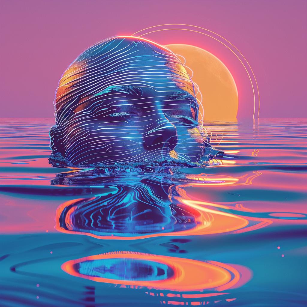 surreal  album  cover  splash  Joan  Cornella  floating  sun  water  woman 916186