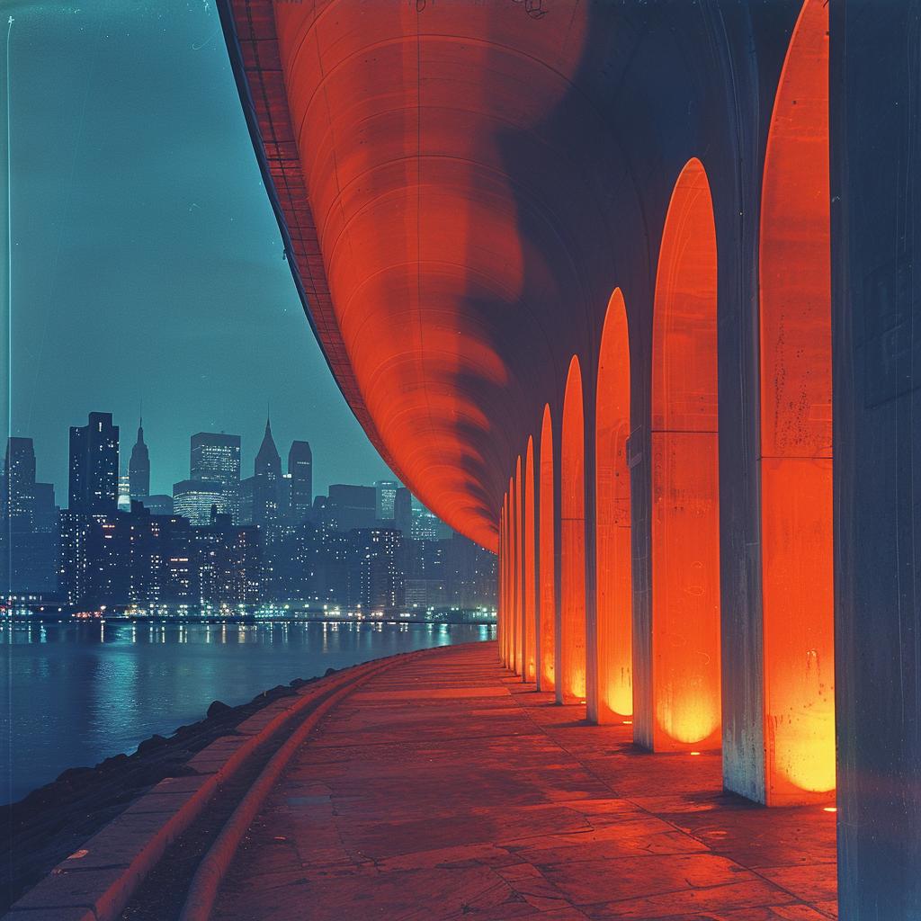 bridge  photo  red  lights  sci-fi  futuristic  NYC  surreal  glow  unusual 1031460