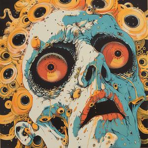 surreal  album  cover  movie  man  lived  Risograph  Symbolist  screenprinting  Todd White 1079139