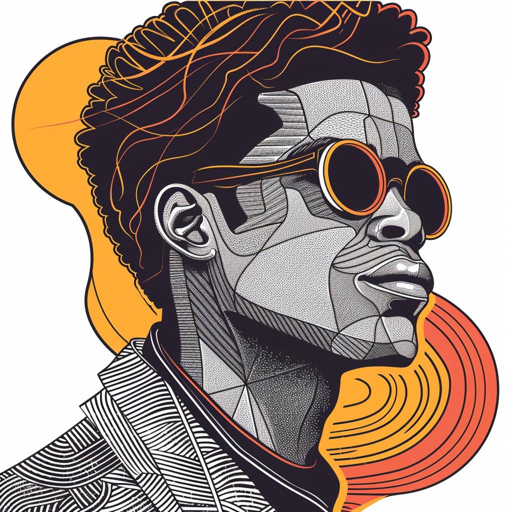 PopArt  africanamerican  digitalart  portrait  man  minimalism  sunglasses  colorblock  vector  contemporary 937763