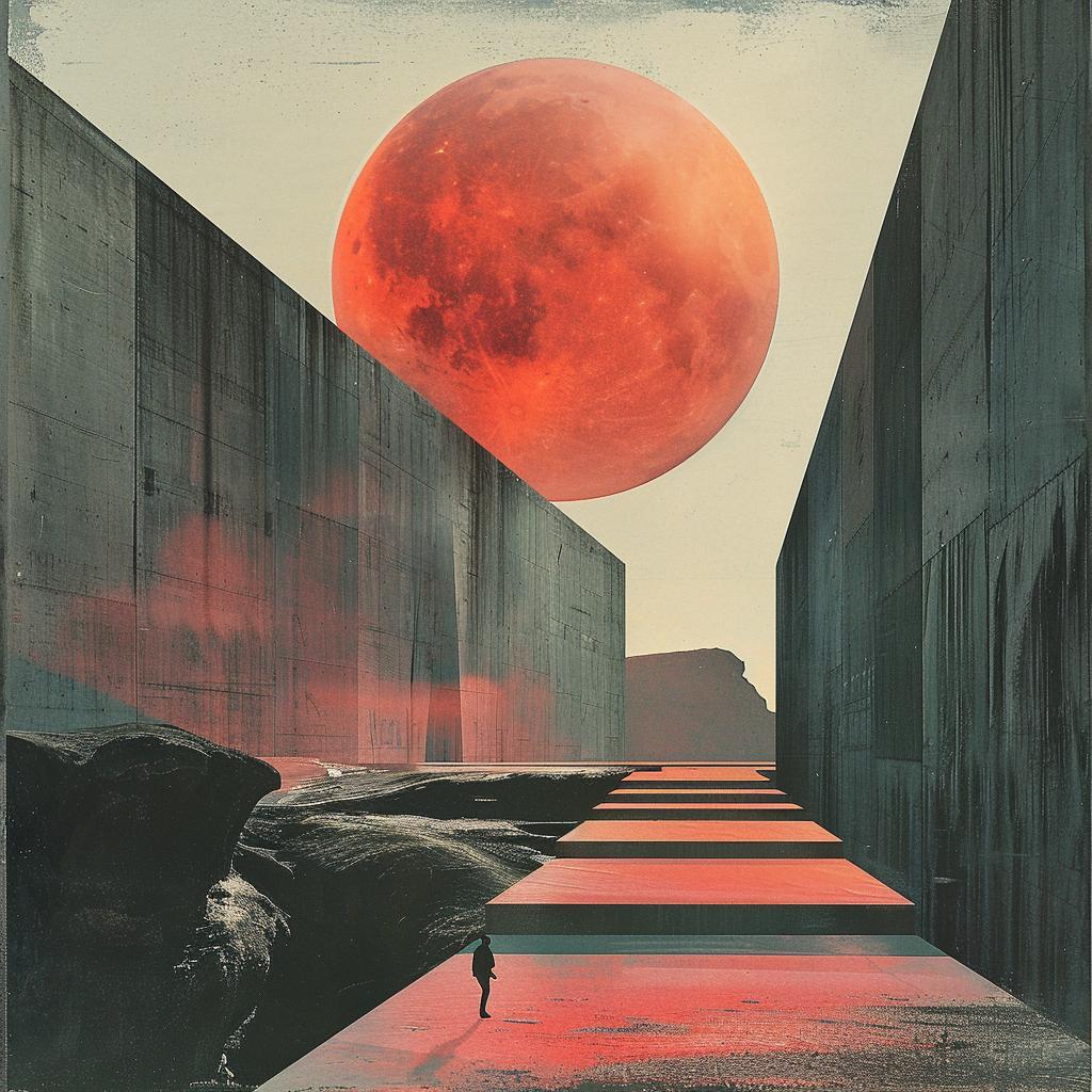 album  cover  1980s  electro  synthwave  moon  rising  trippy  geometric  art 964541