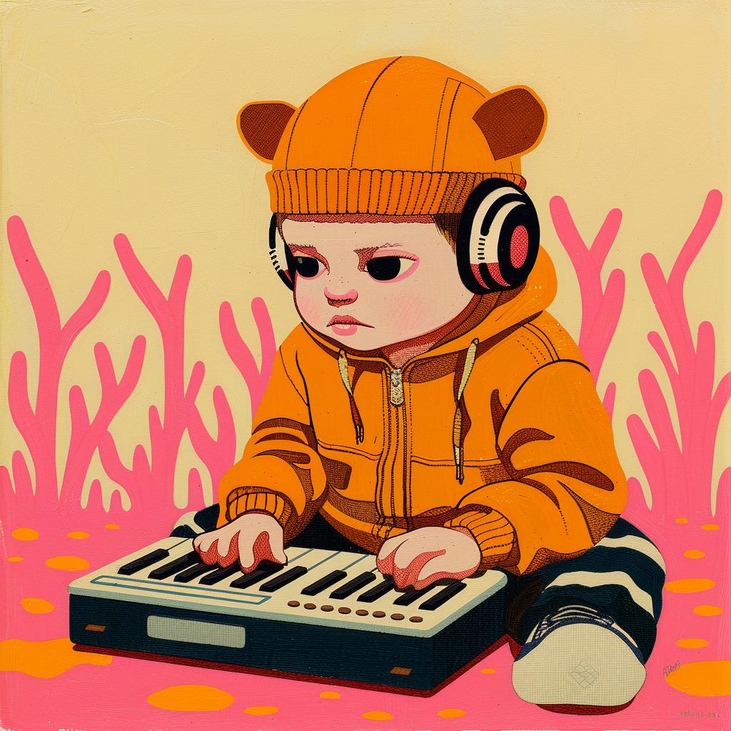 painting  baby  keyboard  headphones  music  art  colorful  young  cute  playful 963258