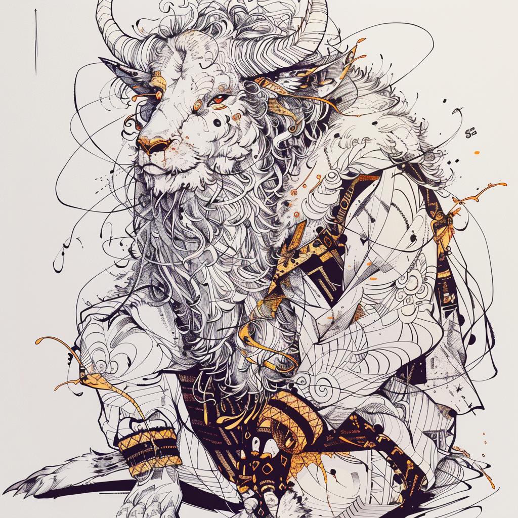 mythical  creature  hybrid  drawing  bull  horns  feathers  fantastical  kaiju  cryptozoology 952834