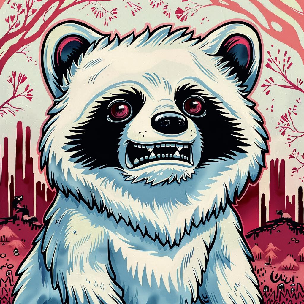 raccoon  red  nose  cartoon  background  pink  funny  creature  illustration  art 1033010