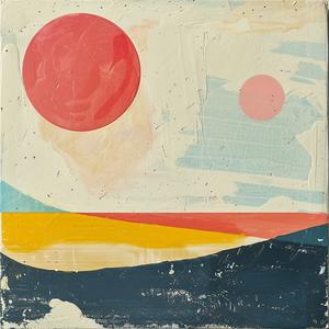 minimalist  abstract  encaustic  El Lissitzky  Etel Adnan  blue  sky  red  sun  joy 1062359